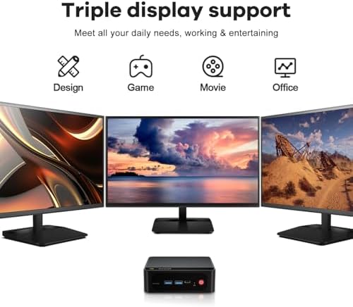 Beelink SER5 Mini PC, AMD Ryzen 5 5500U, 16GB DDR4 RAM, 500GB NVMe SSD, 4K Triple Display, WiFi 6, Ideal for Home Office
