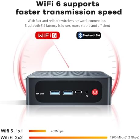 Beelink SER5 Mini PC, AMD Ryzen 5 5500U, 16GB DDR4 RAM, 500GB NVMe SSD, 4K Triple Display, WiFi 6, Ideal for Home Office